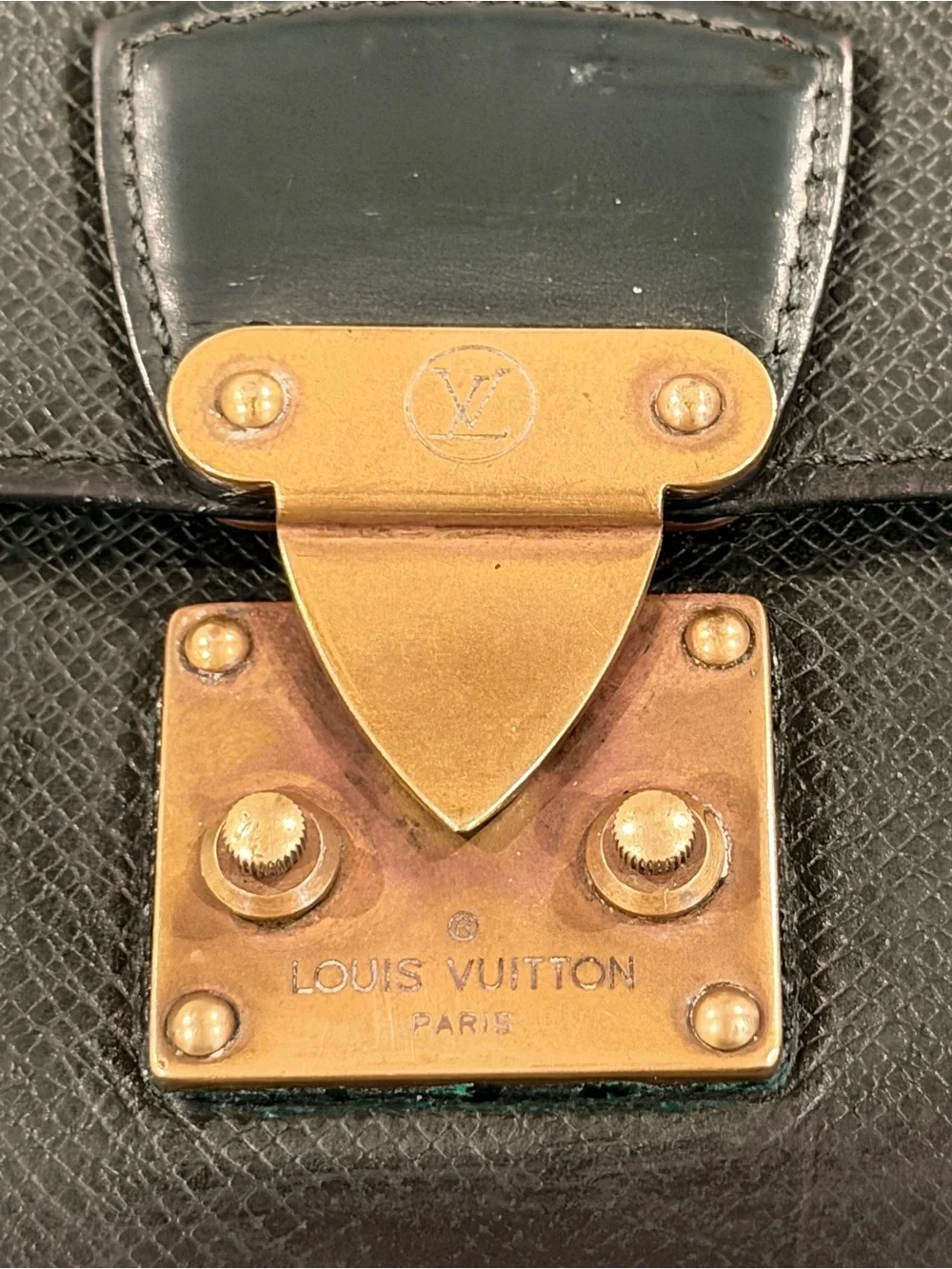 Louis Vuitton Pochette Kourad Clado M30194 Taiga Leather Clutch Vintage LV